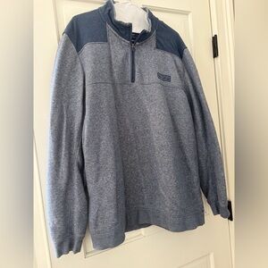 Vineyard Vines Men's Heathered Blue Zip-Up Sweater